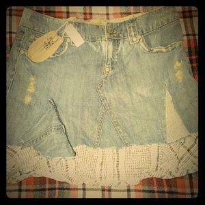New boho festival plaid denim free people skirt
